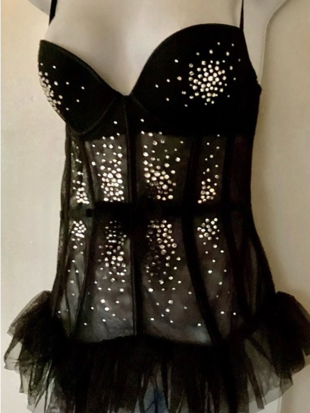 Victoria's Secret Black Sheer Lace Chemise/Slip never worn